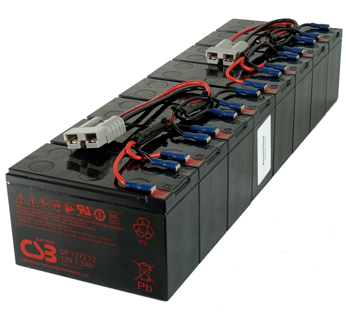 RBC12 Replacement Kit 8pcs 12V 8Ah GP1272F2 w/ harness kit
