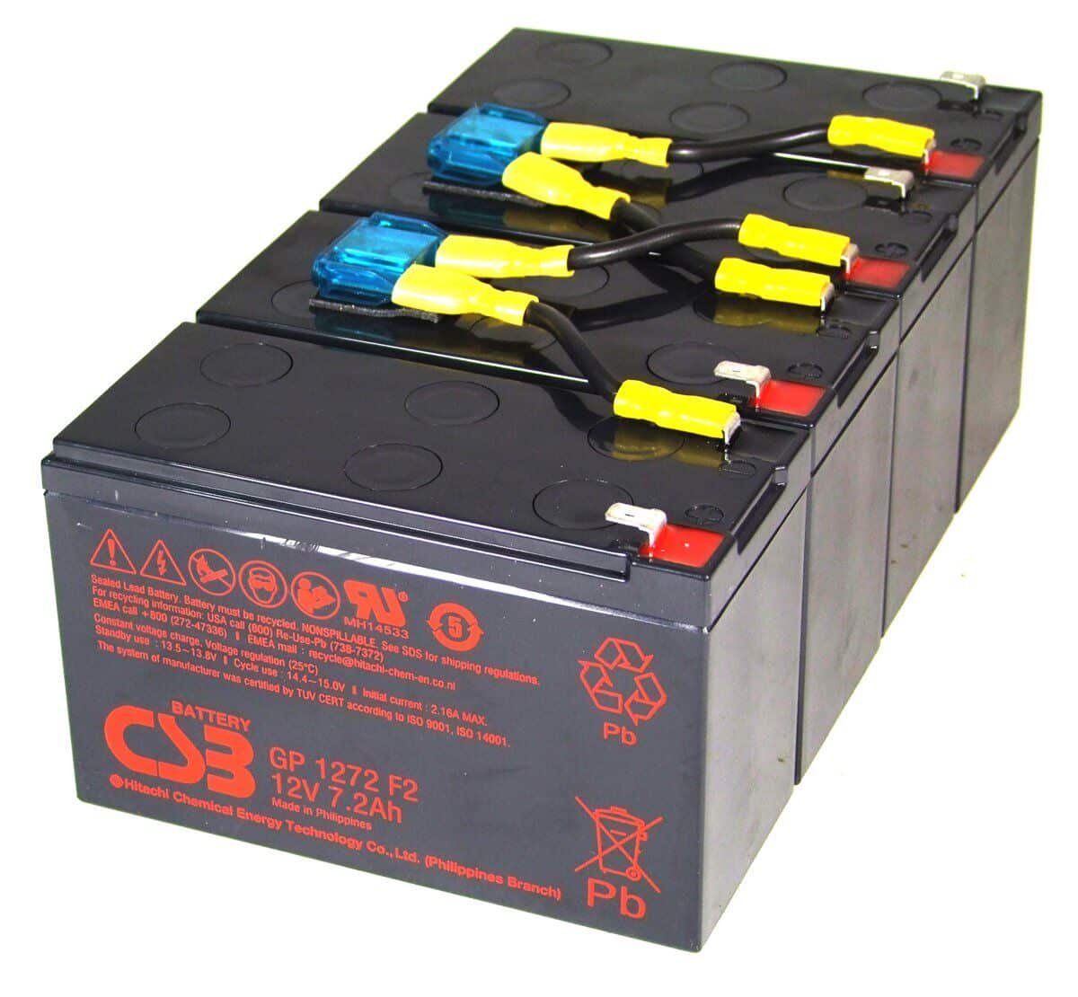 RBC8 Replacement Kit 4pcs 12V 8Ah GP1272F2 w/ harness kit
