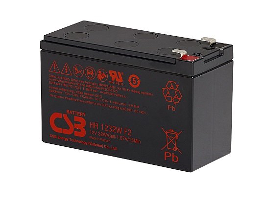 CSB HR 1232W 12V 8Ah Sealed Lead Acid Maintenance Free Battery with F2 Terminal