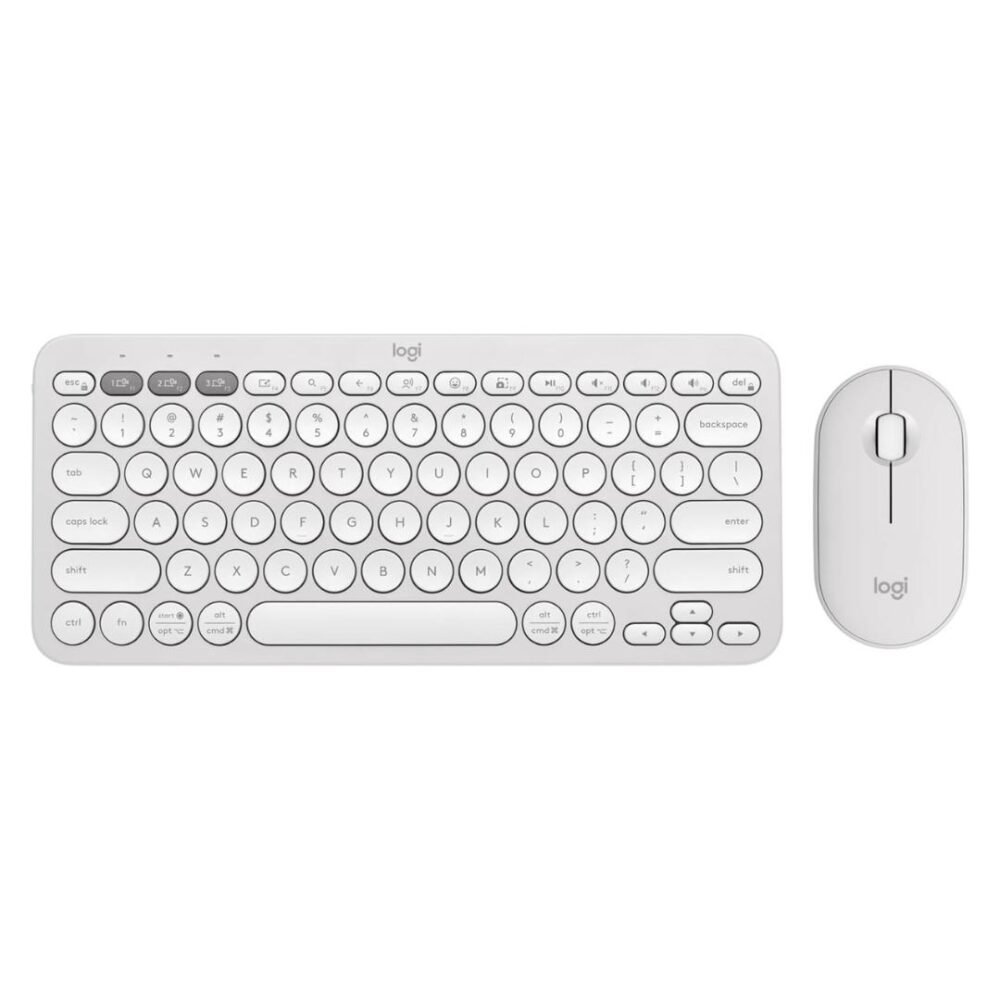 LOGITECH Pebble 2 Bluetooth Keyboard Combo - TONAL WHITE - US INTL