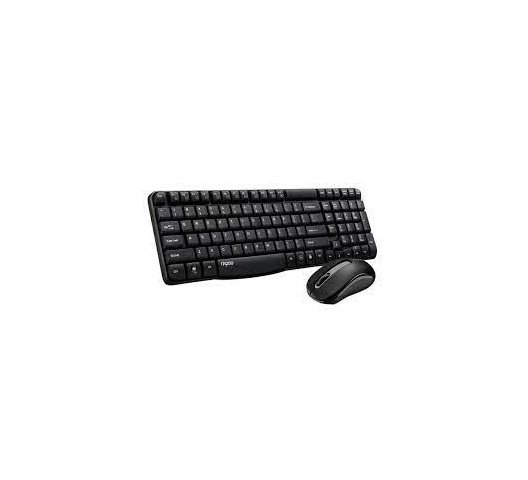 Wireless Combo - Rapoo Wireless Multimedia Keyboard & Optical Mouse Compact X1800s - BLACK