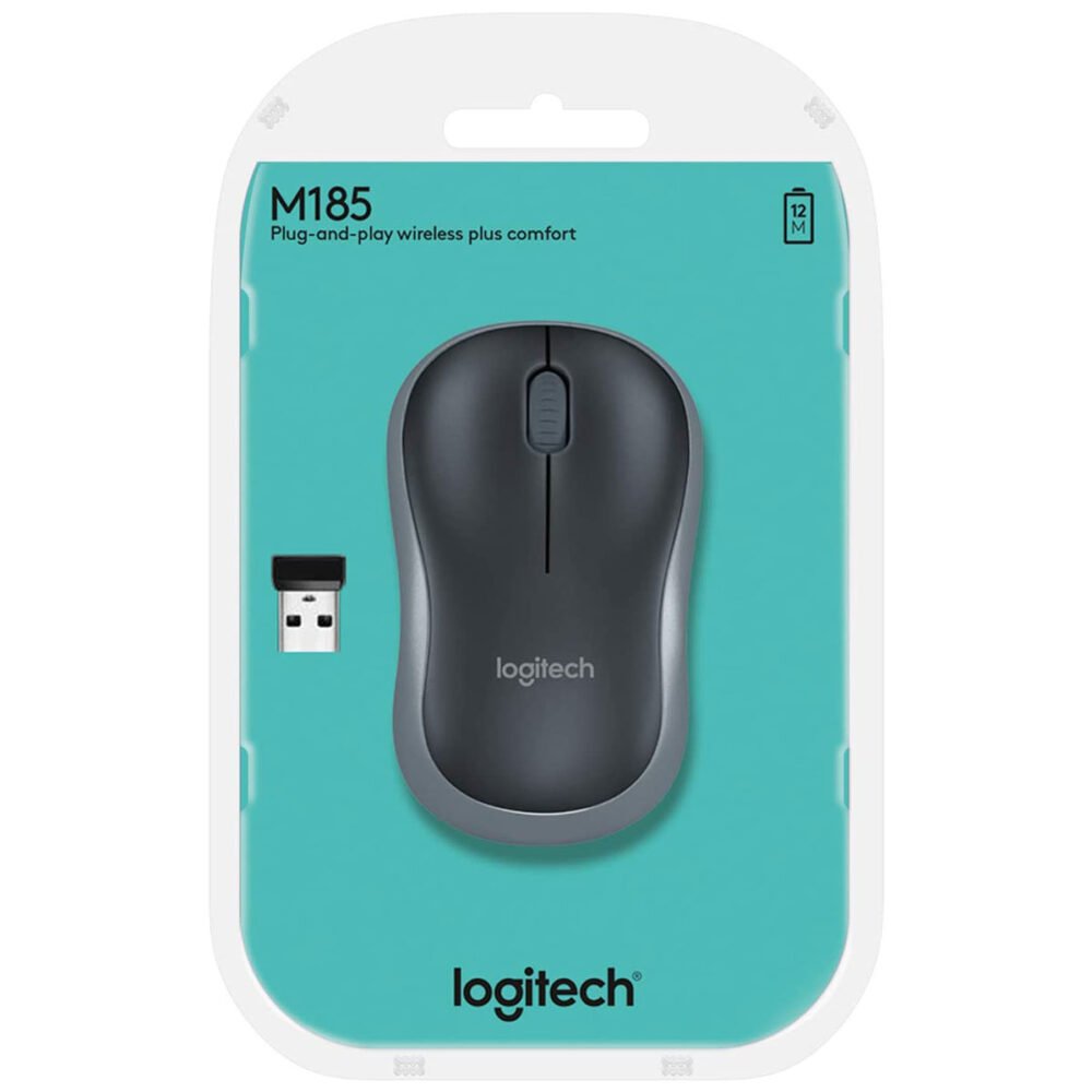 LOGITECH WIRELESS MOUSE - M185 GREY